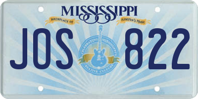 MS license plate JOS822