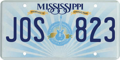 MS license plate JOS823