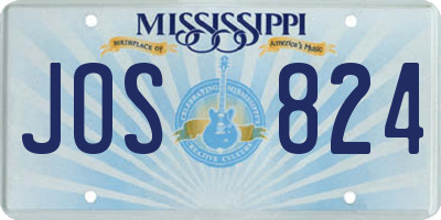 MS license plate JOS824