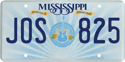 MS license plate JOS825