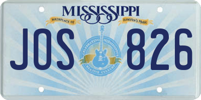 MS license plate JOS826