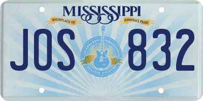 MS license plate JOS832