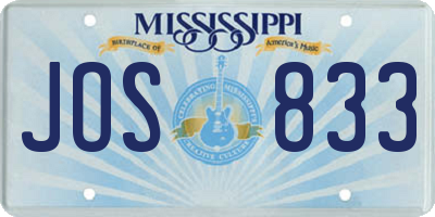 MS license plate JOS833