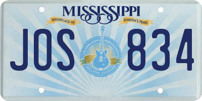 MS license plate JOS834