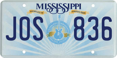 MS license plate JOS836