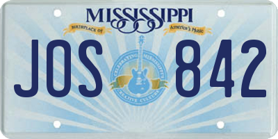 MS license plate JOS842