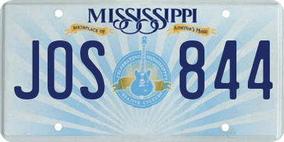MS license plate JOS844