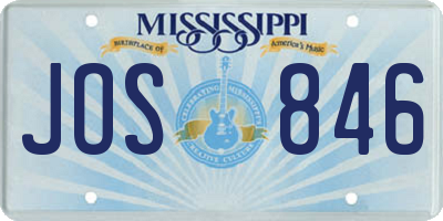 MS license plate JOS846
