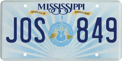 MS license plate JOS849