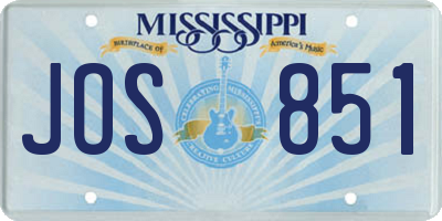 MS license plate JOS851