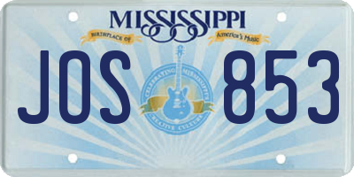 MS license plate JOS853