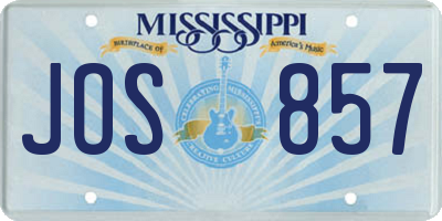 MS license plate JOS857