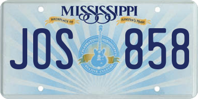 MS license plate JOS858