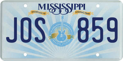 MS license plate JOS859