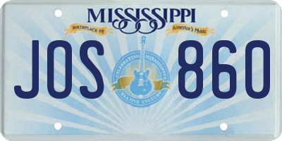 MS license plate JOS860