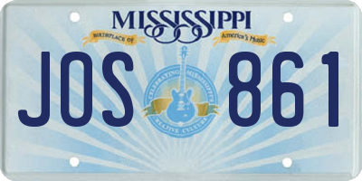 MS license plate JOS861