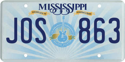MS license plate JOS863