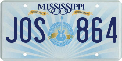 MS license plate JOS864