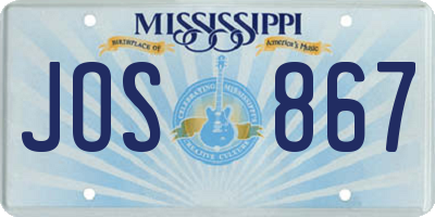 MS license plate JOS867