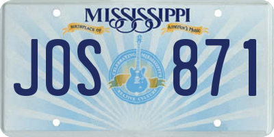 MS license plate JOS871
