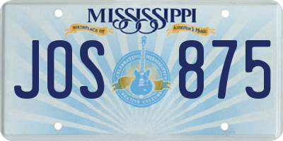 MS license plate JOS875