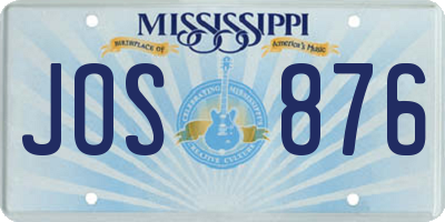 MS license plate JOS876