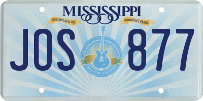 MS license plate JOS877