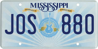 MS license plate JOS880