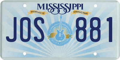 MS license plate JOS881