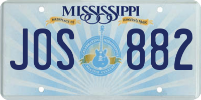 MS license plate JOS882