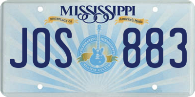 MS license plate JOS883