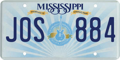 MS license plate JOS884