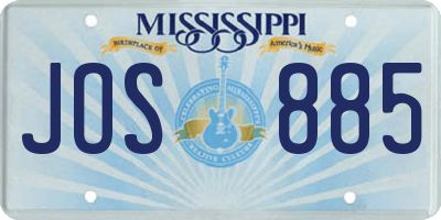 MS license plate JOS885