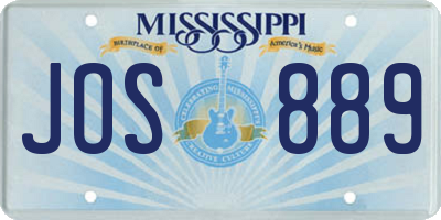 MS license plate JOS889