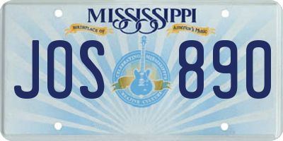 MS license plate JOS890