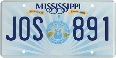 MS license plate JOS891