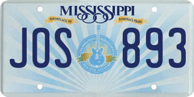 MS license plate JOS893