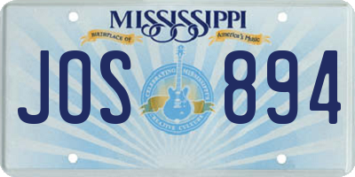 MS license plate JOS894