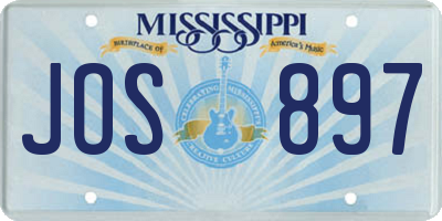 MS license plate JOS897