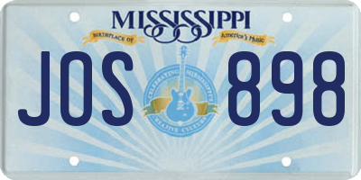 MS license plate JOS898