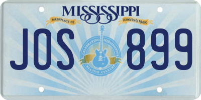 MS license plate JOS899