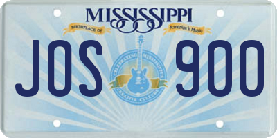 MS license plate JOS900