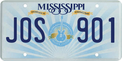 MS license plate JOS901