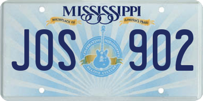 MS license plate JOS902