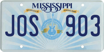 MS license plate JOS903