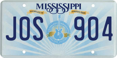 MS license plate JOS904