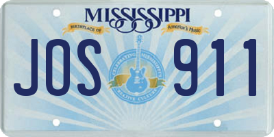 MS license plate JOS911
