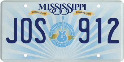 MS license plate JOS912
