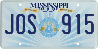 MS license plate JOS915