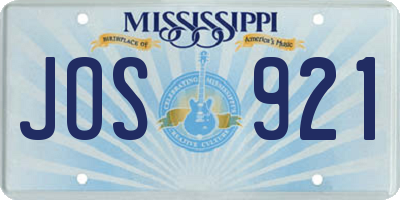 MS license plate JOS921